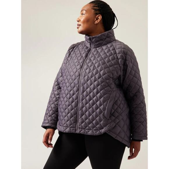 Athleta Jackets & Blazers - Athleta Whisper Featherless Puffer Jacket Dusk Violet Plus Size 3X